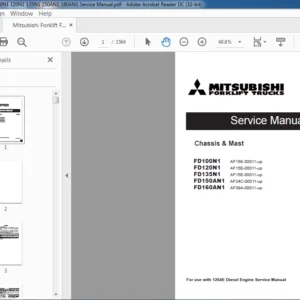 Mitsubishi Forklift FD100N1 FD120N1 FD135N1 FD150AN1 FD160AN1 Service Manual - PDF DOWNLOAD