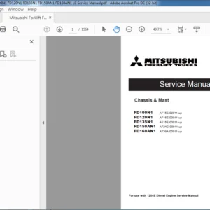Mitsubishi Forklift FD100N1 FD120N1 FD135N1 FD150AN1 FD160AN1 LC Service Manual - PDF DOWNLOAD