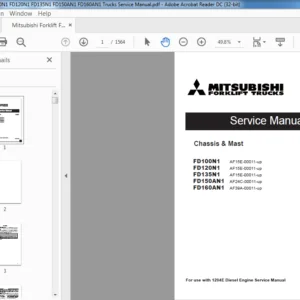 Mitsubishi Forklift FD100NZ FD120NZ FD135NZ FD150ANZ Service Manual - PDF DOWNLOAD