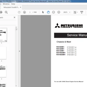 Mitsubishi Forklift FD100N1 FD120N1 FD135N1 FD150AN1 FD160AN1 Trucks Service Manual - PDF DOWNLOAD