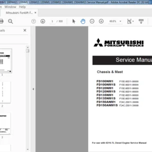 Mitsubishi Forklift FD100NM1 100NM1S 120NM1 120NM1S 135NM1 135NM1S 150ANM1 150ANM1S Service Manual - PDF DOWNLOAD