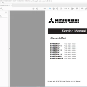 Mitsubishi Forklift FD100NM1 FD100NM1S FD120NM1 FD120NM1S FD135NM1 FD135NM1S FD150AN Service Manual