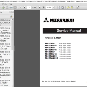 Mitsubishi Forklift FD100NM1 FD100NM1S FD120NM1 FD120NM1S FD135NM1 FD135NM1S FD150ANM1 FD150ANM1S Service Manual