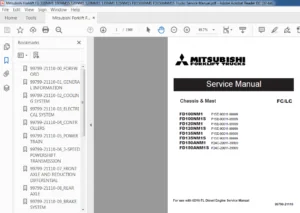 Mitsubishi Forklift FD100NM1 FD100NM1S FD120NM1 FD120NM1S FD135NM1 FD135NM1S FD150ANM1 Service Manual