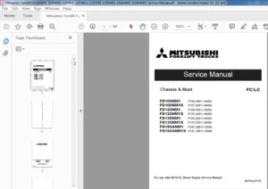 Mitsubishi Forklift FD100NM1 FD100NM1S FD120NM1 FD120NM1S FD135NM1 FD135NM1S FD150ANM Service Manual