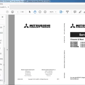 Mitsubishi Forklift FD100NZ FD120NZ FD135NZ FD150ANZ Trucks Service Manual - PDF DOWNLOAD