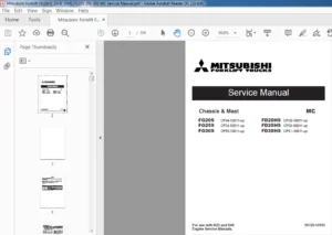 Mitsubishi Forklift FG20S FD20HS FG25S FD25HS FG30S FD30HS Trucks Service Manual - PDF DOWNLOAD