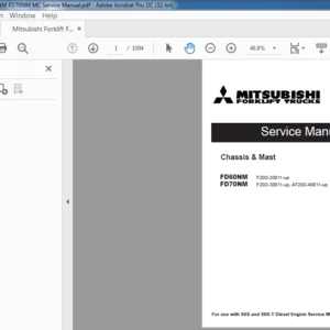 Mitsubishi Forklift FD60NM FD70NM MC Service Manual - PDF DOWNLOAD