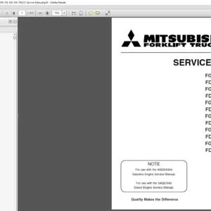 Mitsubishi Forklift FG15K FD15K FG18K FD18K FG20K FD20K FG25K FD25K FG30K FD30K FG35K FD35K Service Manual