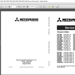 Mitsubishi Forklift FG & FD & FGE10N 15N 15ZN 18N 18ZN 20CN 20N 20ZN 25ZN 30N 35AN Service Manual