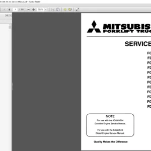 Mitsubishi Forklift FG15K FD15K FG18K FD18K FG20K FD20K FG25K FD25K FG30K FD30K FG35K Service Manual