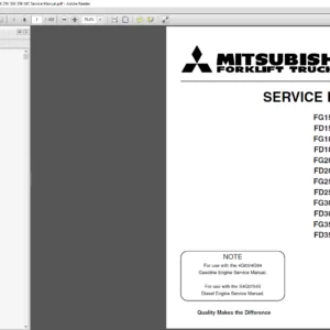 Mitsubishi Forklift FG15K FD15K FG18K FD18K FG20K FD20K FG25K FD25K FG30K FD30K FG35K FD35K Service Manual