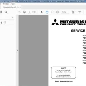 Mitsubishi Forklift FG15K FD15K FG18K FD18K FG20K FD20K FG25K FD25K FG30K FD30K FG35 FD35K Service Manual - PDF DOWNLOAD