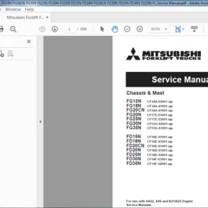 Mitsubishi Forklift FG15N FG18N FG20CN FG20N FG30N FG35N FD15N FD18N FD20CN FD25N FD30N FD35N MC Service Manual
