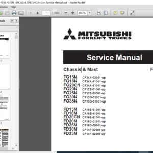 Mitsubishi Forklift FG15N FG18N FG20CN FG20N FG25N FG30N FG35N FD15N FD18N FD20CN Service Manual