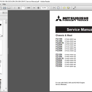 Mitsubishi Forklift FG15N FG18N FG20CN FG20N FG25N FG30N FG35N FD15N FD18N FD20CN FD30NFD35N MC Service Manual