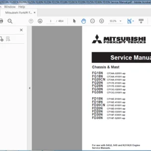 Mitsubishi Forklift FG15N FG18N FG20CN FG20N FG30N FG35N FD15N FD18N FD20CN FD25N FD30N FD35N FC Service Manual