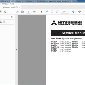 Mitsubishi Forklift FG20N FG20HN FG25N FG25HN FG30N FG35N FD20N FD25N FD30N FD35N Service Manual