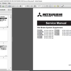 Mitsubishi Forklift FG20N FG20HN FG25N FG25HN FG30N FG35N FD20N FD25N FD30N FD35N Service Manual