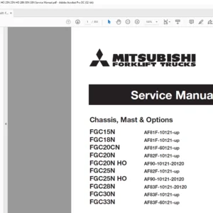 Mitsubishi Forklift FGC15N FGC18N FGC20CN FGC20N FGC20N HO FGC25N FGC25N HO FGC28N Service Manual