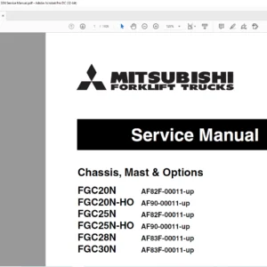 Mitsubishi Forklift FGC20N FGC20N-HO FGC25N FGC25N-HO FGC28N FGC30N Service Manual - PDF DOWNLOAD