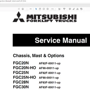 Mitsubishi Forklift FGC20N FGC20N-HO FGC25N FGC25N-HO FGC28N FGC30N Service Manual - PDF DOWNLOAD