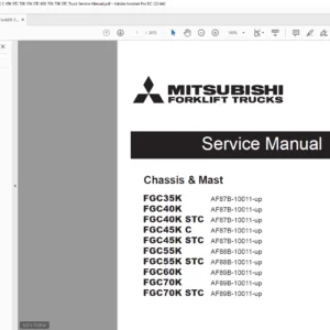 Mitsubishi Forklift FGC35K FGC40K FGC40K STC FGC45K C FGC45K STC FGC55K FGC55K STC Service Manual