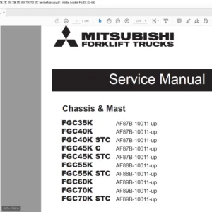 Mitsubishi Forklift FGC35K FGC40K FGC40K STC FGC45K C FGC45K STC FGC55K FGC55K STC Service Manual