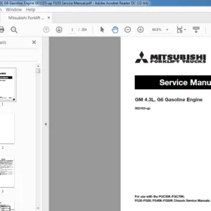 Mitsubishi Forklift GM 4.3L G6 Gasoline Engine 003103-up Service Manual - PDF DOWNLOAD