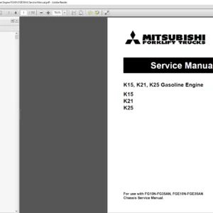 Mitsubishi Forklift K15 K21 K25 Gasoline Engine FG10N FGE35AN Service Manual - PDF DOWNLOAD