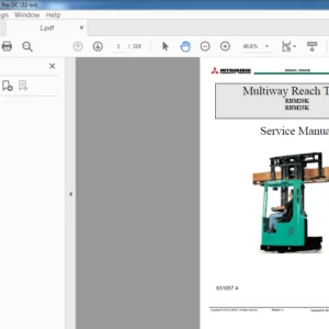 Mitsubishi Forklift RBM20K RBM25K Multiway Reach Trucks Service Manual - PDF DOWNLOAD