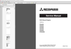 Mitsubishi Forklift S4S Diesel Engine FD20N FD25N FD30N FD33N FD35N FD35AN Service Manual
