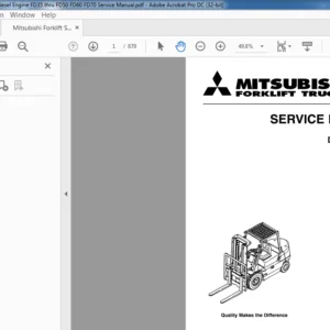 Mitsubishi Forklift S6S Diesel Engine FD35 thru FD50 FD60 & FD70 Service Manual - PDF DOWNLOAD