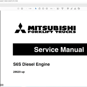 Mitsubishi Forklift S6S Diesel Engine Service Manual - PDF DOWNLOAD