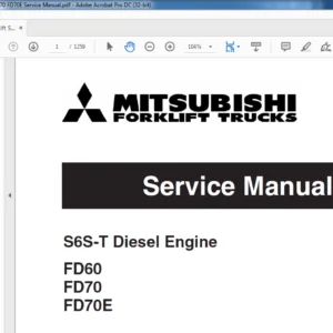 Mitsubishi Forklift S6S-T Diesel Engine FD60 FD70 FD70E Service Manual - PDF DOWNLOAD