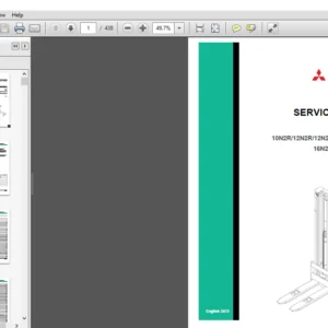 Mitsubishi Forklift SBP 10N2R 12N2R 12N2IR 14N2R 14N2IR 16N2R 16N2IR 16N2SR Service Manual