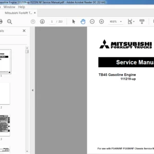 Mitsubishi Forklift TB45 Gasoline Engine Service Manual - PDF DOWNLOAD