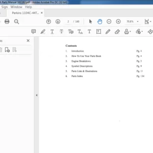Perkins 1104C-44TA Parts Manual 161182 - PDF DOWNLOAD