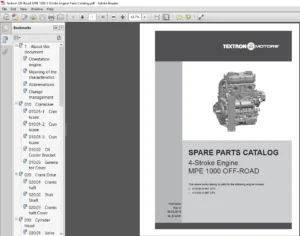 TEXTRON MOTORS 4-STROKE ENGINE MPE 1000 OFF-ROAD Spare Parts Catalog Manual  - PDF DOWNLOAD