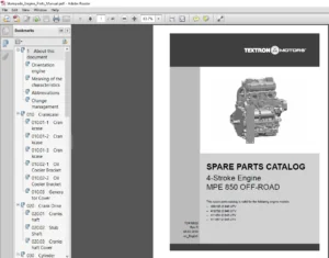 TEXTRON MOTORS 4-STROKE ENGINE MPE 850 OFF-ROAD Spare Parts Catalog Manual - PDF DOWNLOAD