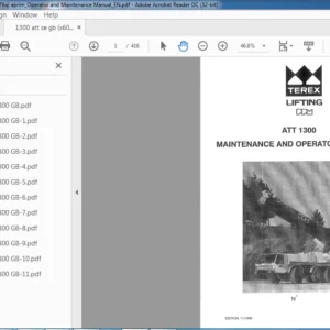 Terex PPM ATT 1300 Maintenance & Operators Manual X6044076A - PDF DOWNLOAD