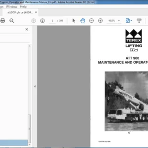 Terex PPM ATT900 Maintenance & Operator's Manual - PDF DOWNLOAD