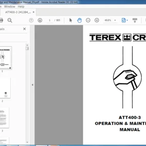 Terex PPM Cranes ATT 400-3 Operators & Maintenance Manual - PDF DOWNLOAD