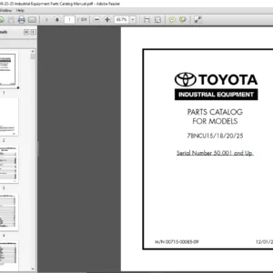 Toyota 7BNCU15-18-20-25 Industrial Equipment Parts Catalog Manual - PDF DOWNLOAD