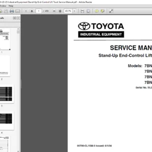 Toyota 7BNCU15-18-20-25 Industrial Equipment Stand-Up End-Control Lift Truck Service Manual - PDF DOWNLOAD