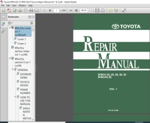 Toyota 8FBCU20-32 8FBCHU25 Service Repair Manual Vol 1 & 2 - PDF DOWNLOAD