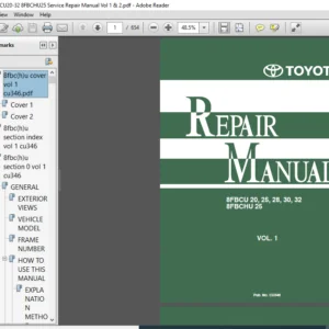 Toyota 8FBCU20-32 8FBCHU25 Service Repair Manual Vol 1 & 2 - PDF DOWNLOAD