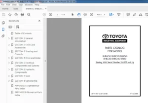 Toyota 8HBW30 8HBE30 8HBE40 8HBC30 8HBC40 8TB50 Parts Manual - PDF DOWNLOAD
