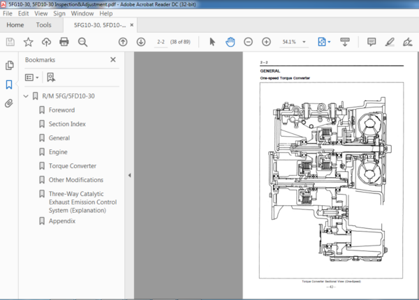 Toyota Forklift 5FG 5FD 10-30 Series Inspection & Adjustment Manual ...