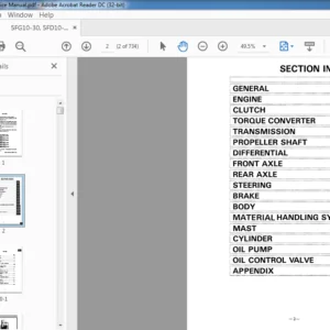 Toyota Forklift 5FG1O-305FD 10-30 Series Service Manual - PDF DOWNLOAD